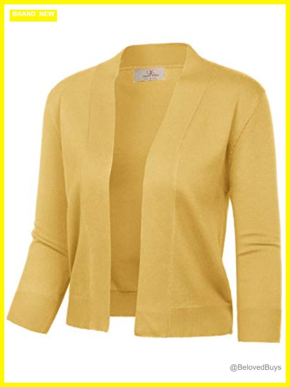 GRACE KARIN Women's Cropped Cardigan 3/4 Sleeve Lightweight Knit Shrug